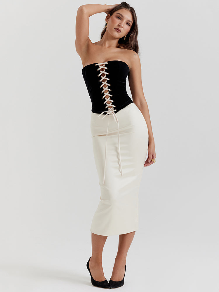 Jade Two Piece Set Sexy Midi Skirt