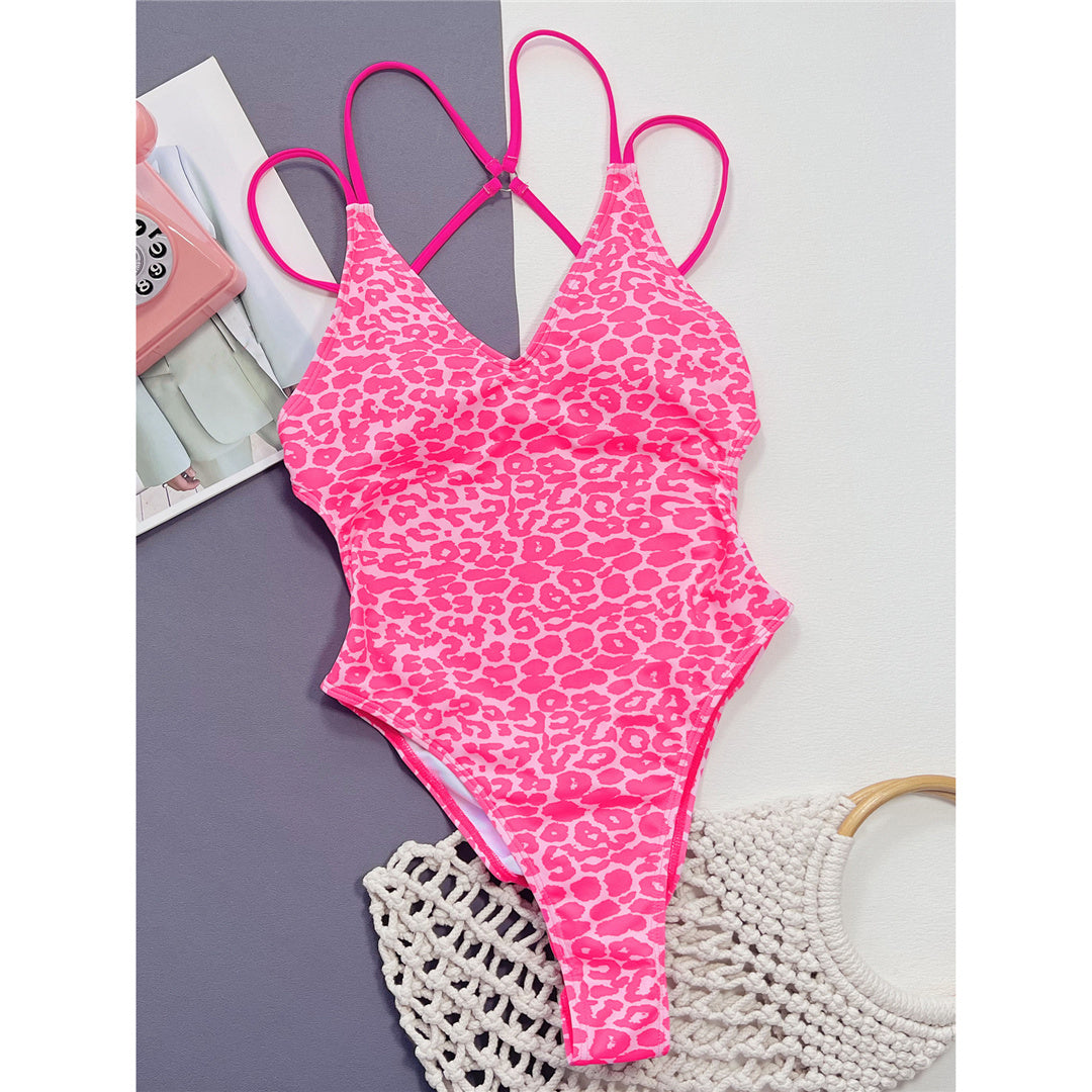 Jasmine Sexy Leopard Printed V Neck Monokini