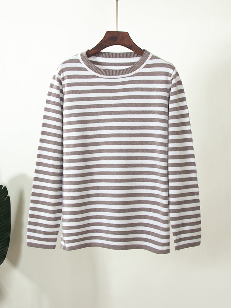 Cheryl Loose Casual Knitted Stripe Women Sweater