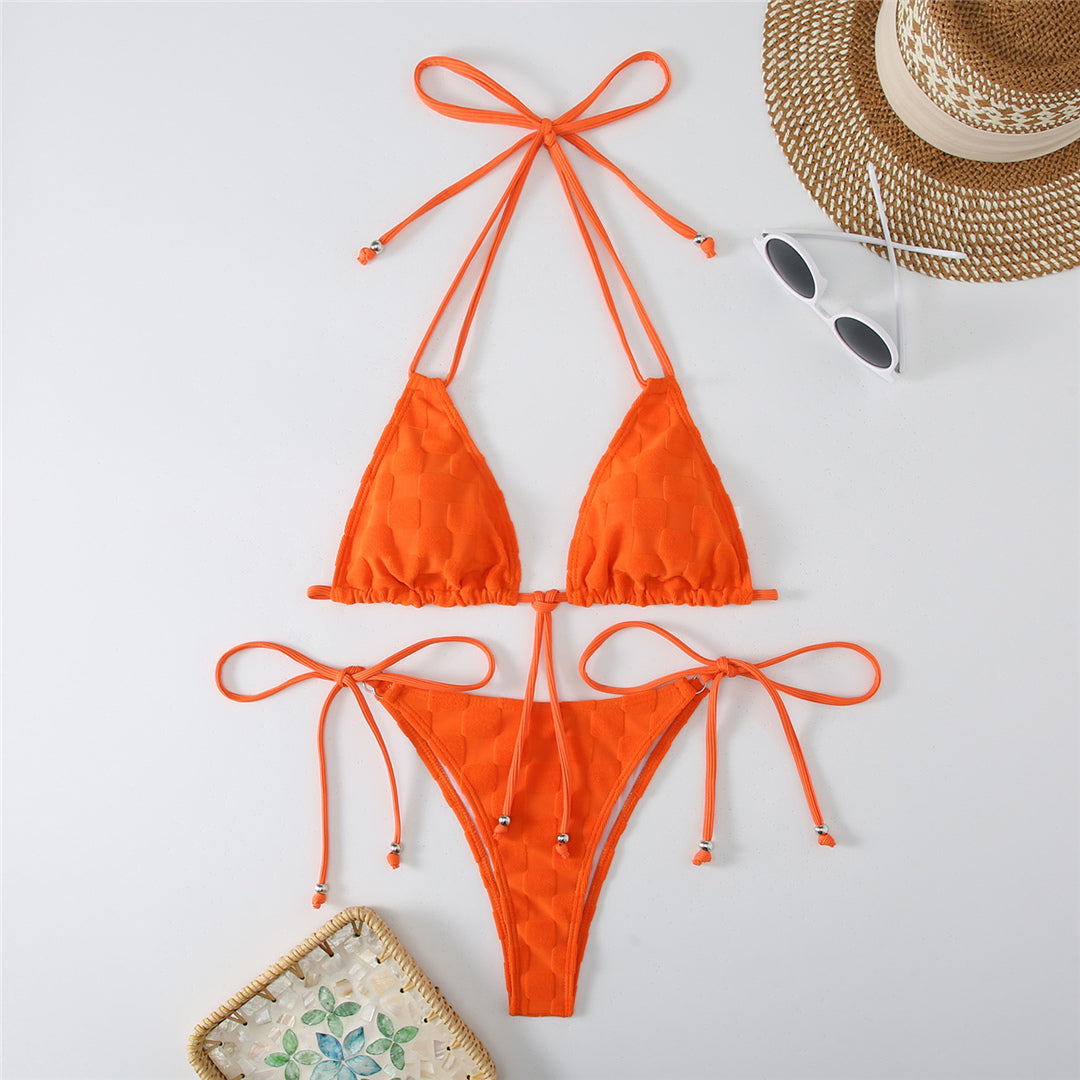 Wendy Halter Strappy High Leg Cut Bikini