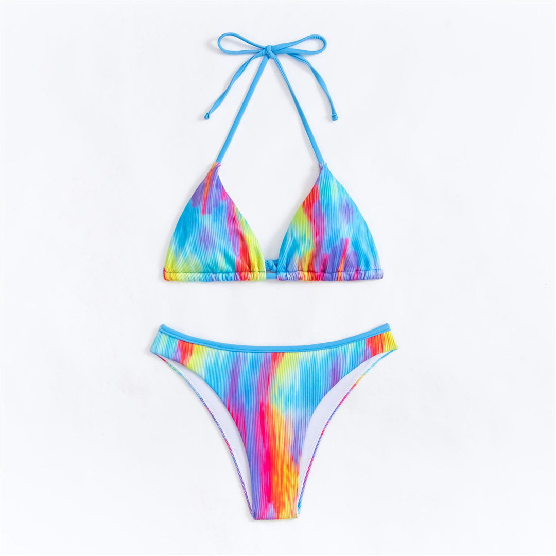 Beth Sexy Halter Tie Dye Brazilian Bikini