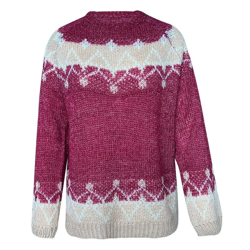 Lillian Print Knitted Women Sweater