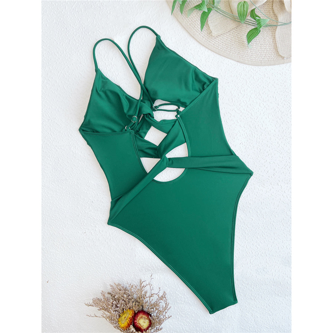 Marie Tummy Cut Out Cross Back One Piece Swimsuit