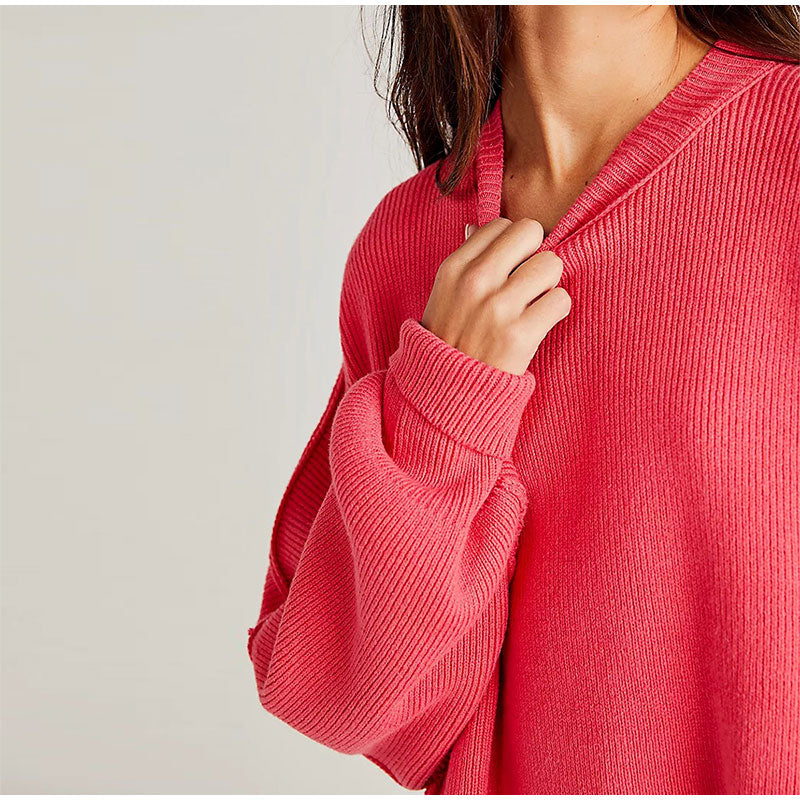 Ella Oversized Slit Knit Women Sweater