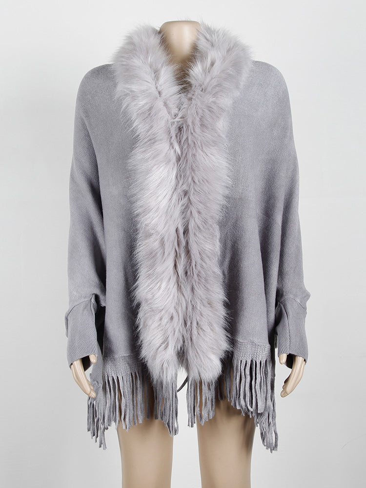 Molly Fur Collar Bohemian Oversized Women Cardigan