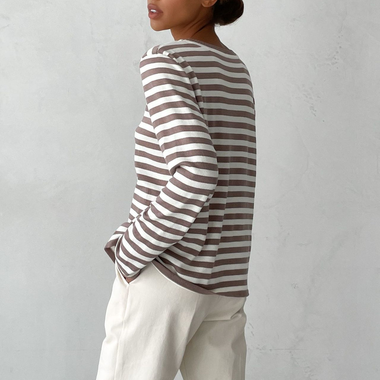 Cheryl Loose Casual Knitted Stripe Women Sweater