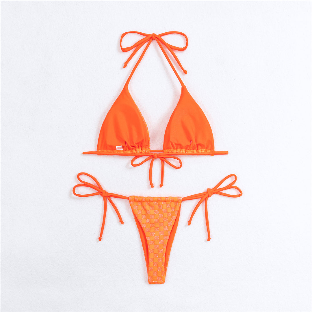 Lydia Printed Halter Strappy Bikini