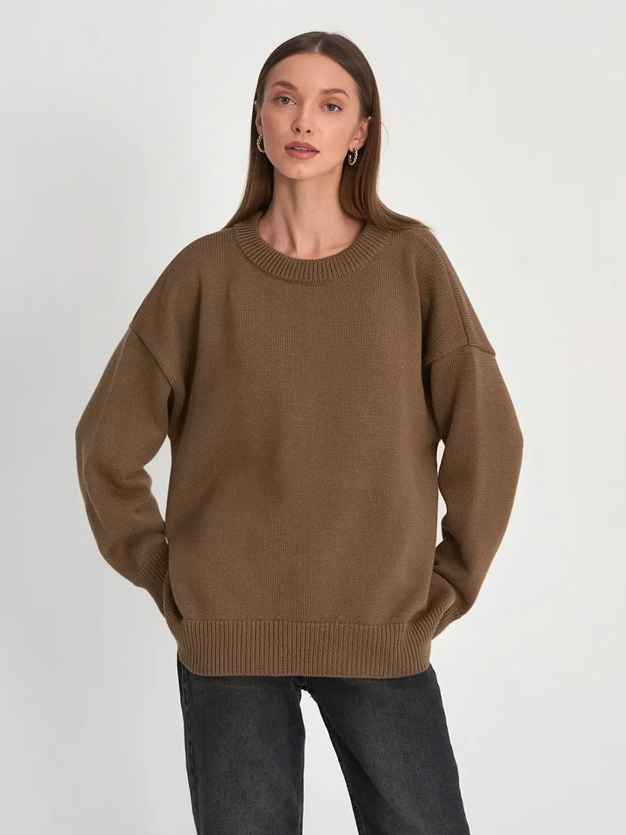 Janice O Neck Oversized Casual Women Sweater