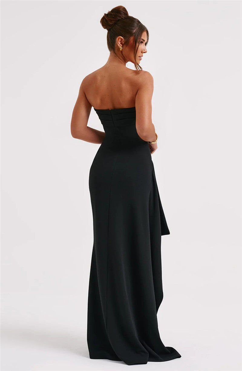 Terri Strapless Backless High Split Maxi Dress