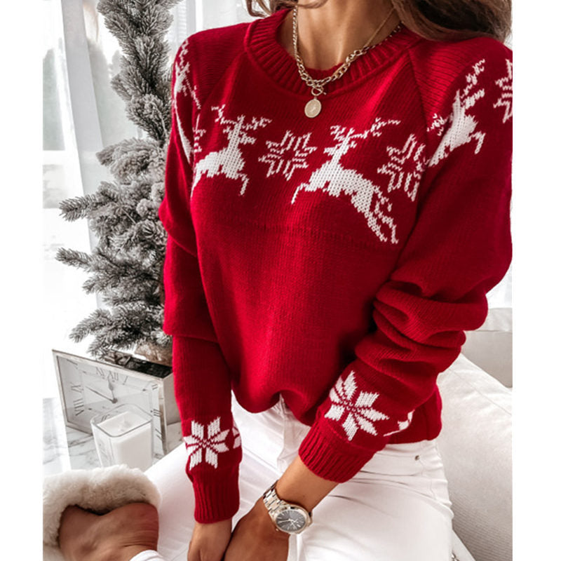 Debbie Knitted O-neck Loose Women Sweater