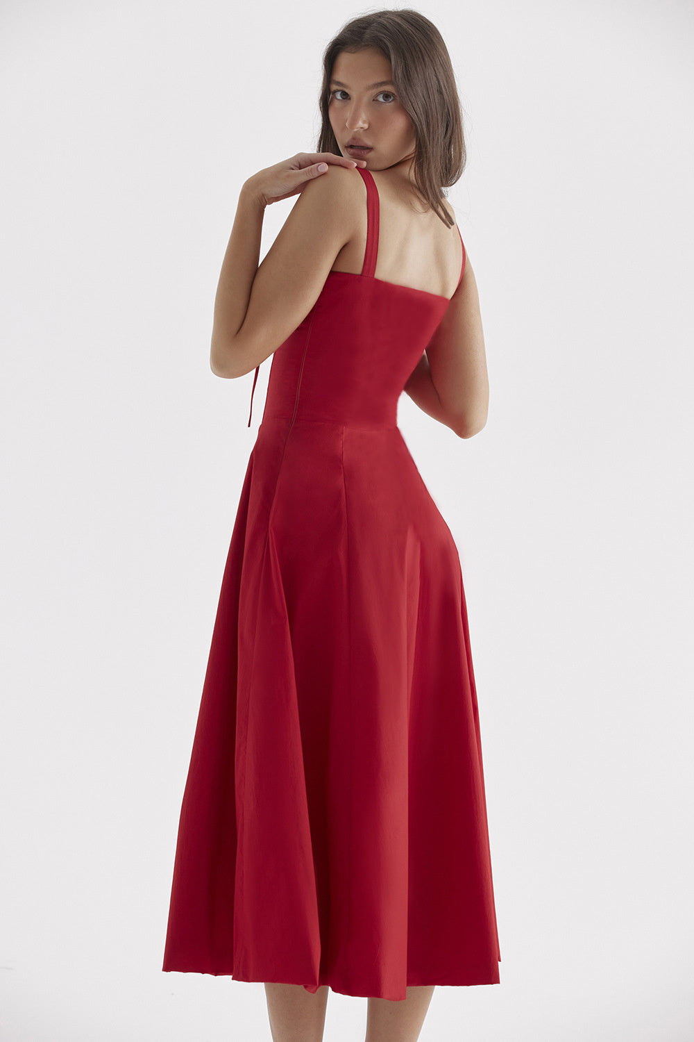 Hayley Spaghetti Strap Sleeveless A-line Midi Dress