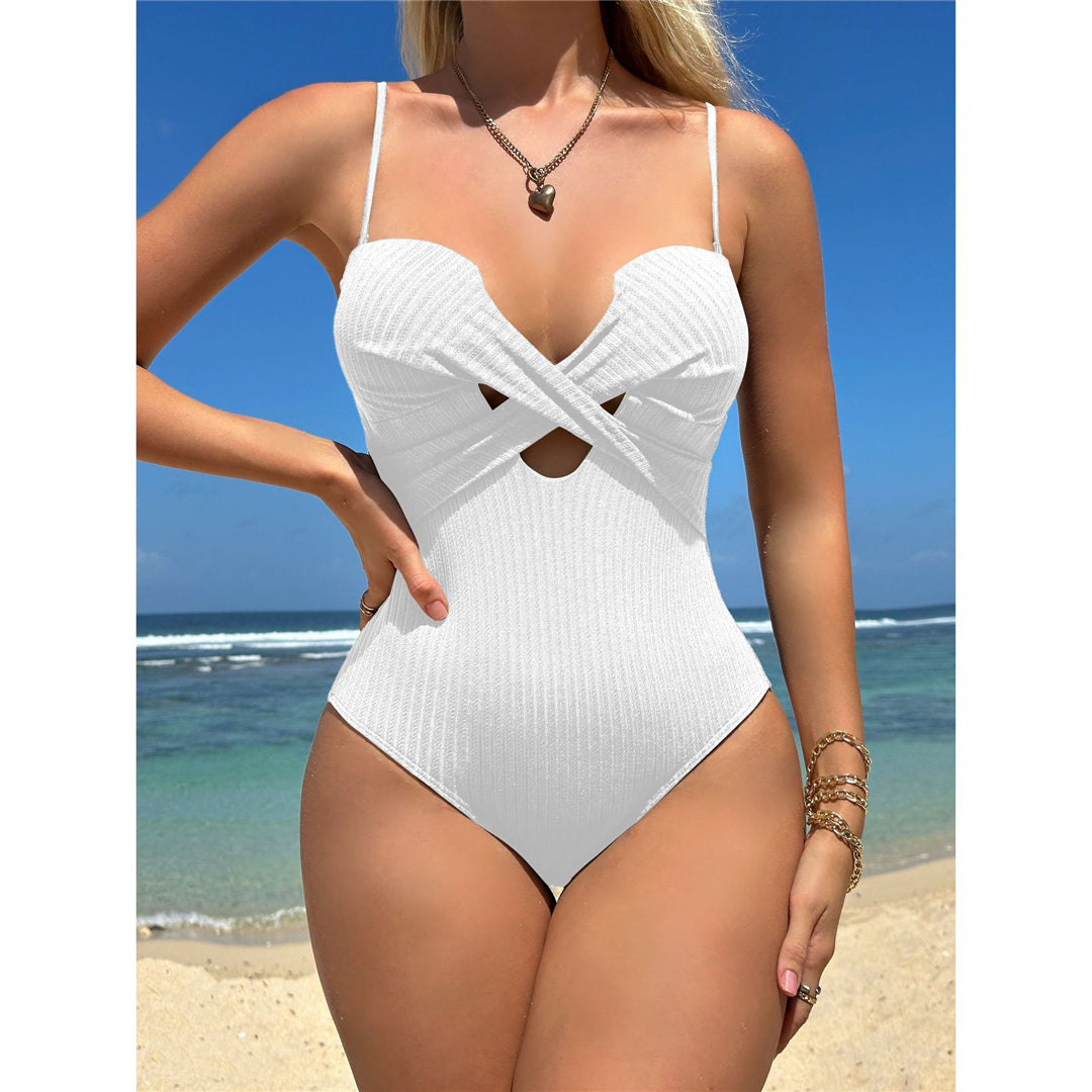 Tanya Cut Out Wrinkled Ribbed Monokini