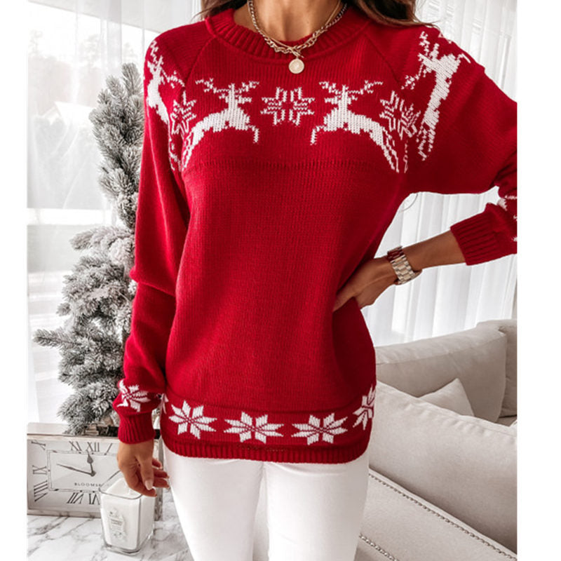 Debbie Knitted O-neck Loose Women Sweater