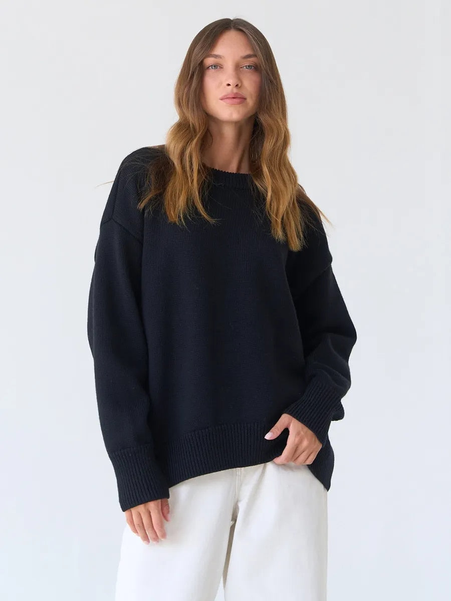 Janice O Neck Oversized Casual Women Sweater