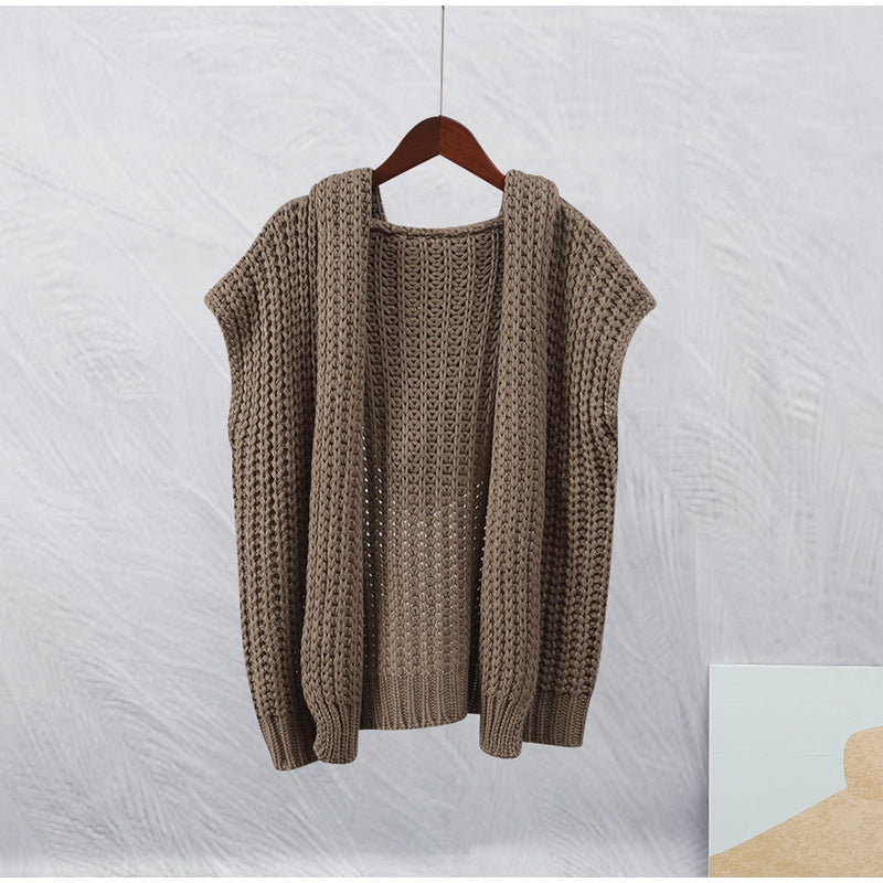 Ada Sleeveless Loose Knitting Women Cardigan