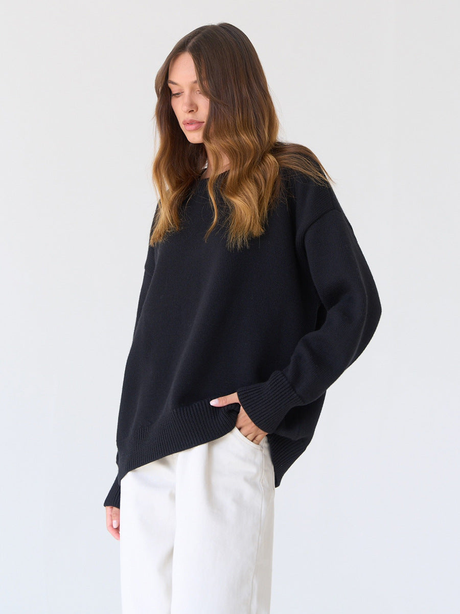 Janice O Neck Oversized Casual Women Sweater