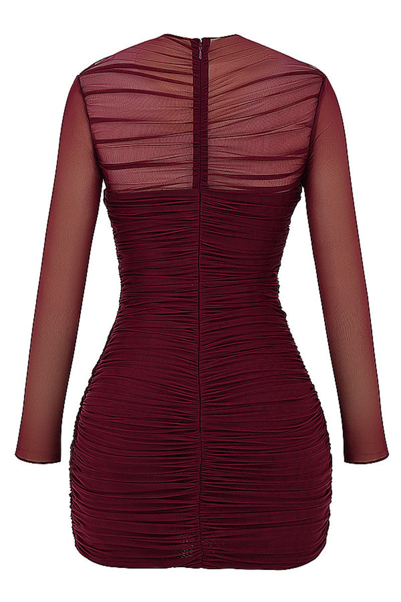 Tanya Two Layer Mesh Skinny Sexy Mini Dress