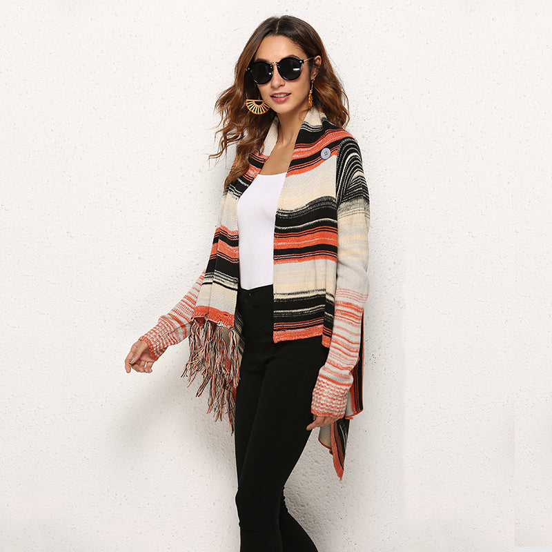 Patsy Irregular Fringe Vintage Women Sweater