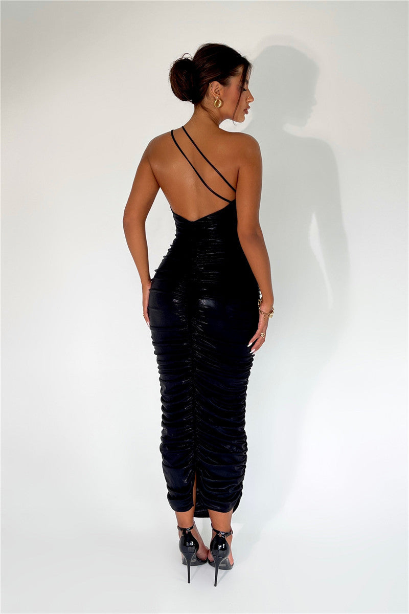 Lillian One Shoulder Strapless Backless Bodycon Maxi Dress