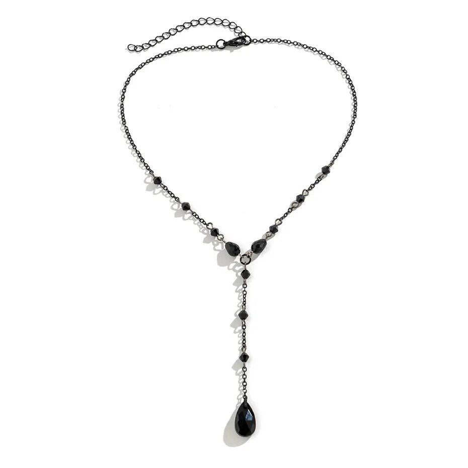 Megan Drop Crystal Chest Chain Necklace