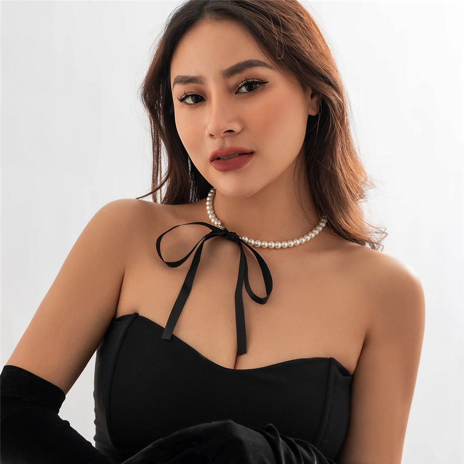 Rachel Velvet Ribbon Bowknot Choker Necklace