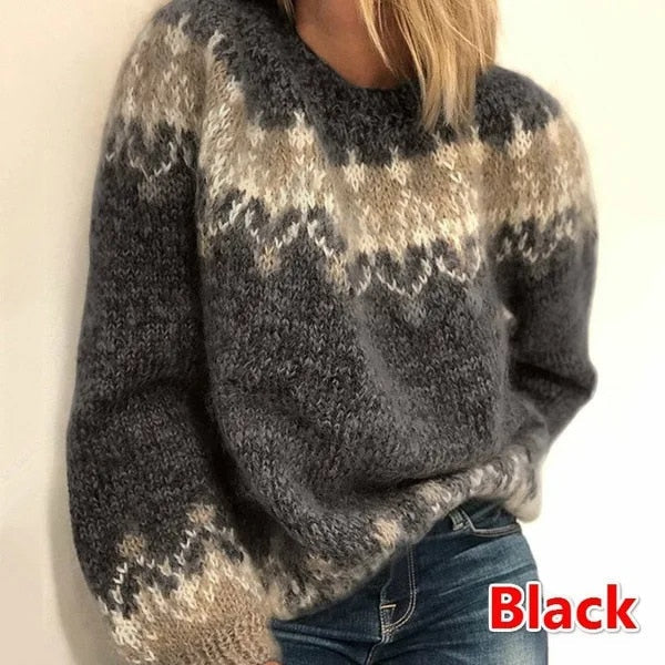 Lillian Print Knitted Women Sweater