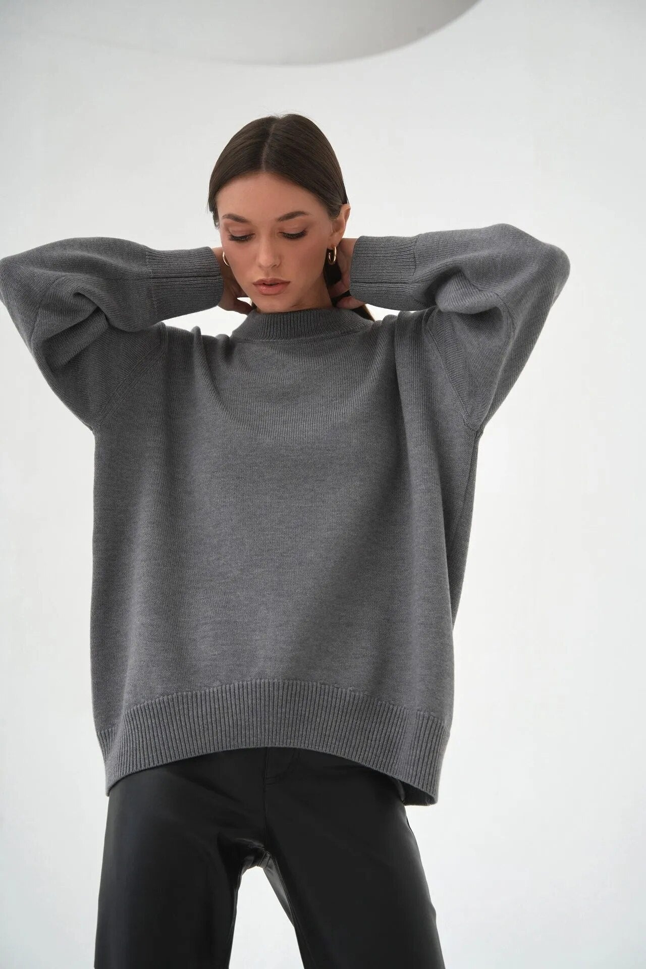 Janice O Neck Oversized Casual Women Sweater