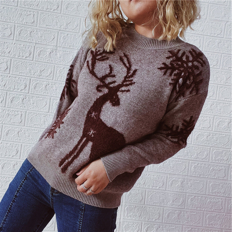 Renee Christmas O-neck Knitted Women Sweater