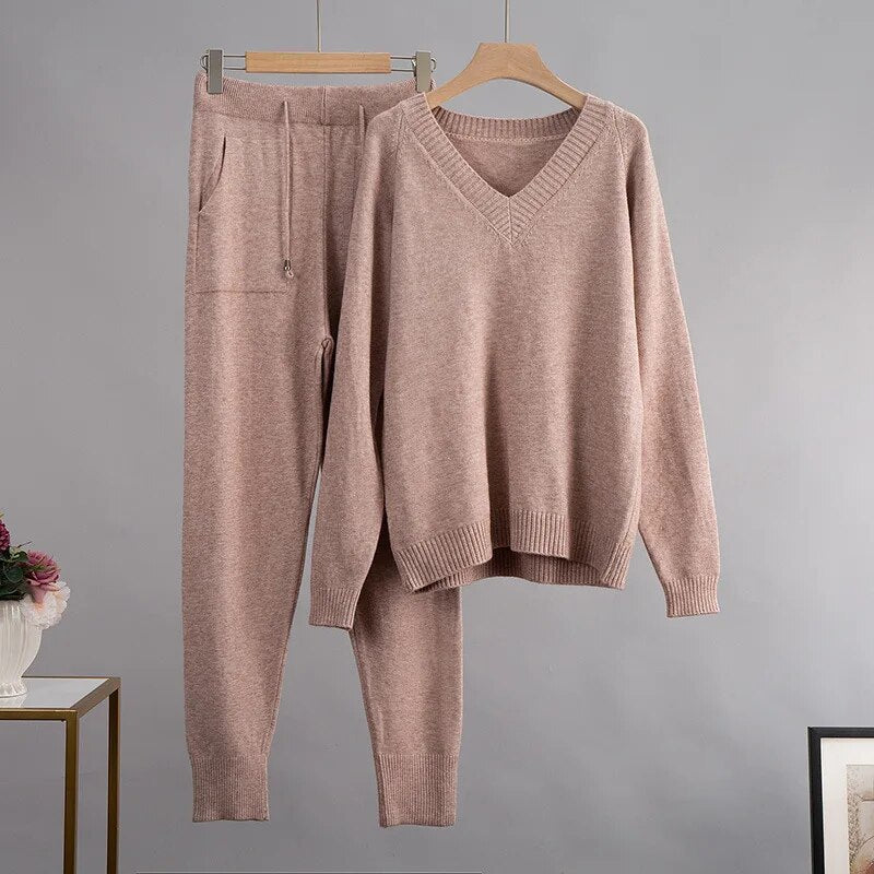 Barbara V Neck Sweater and Harem Pant