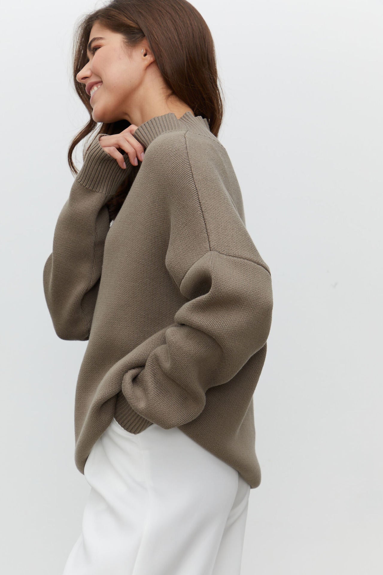 Paris Women Turtleneck Oversized Casual Sweater