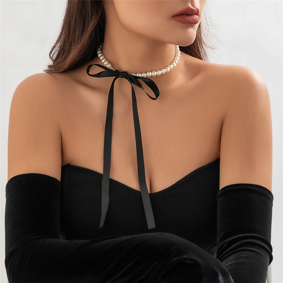 Rachel Velvet Ribbon Bowknot Choker Necklace