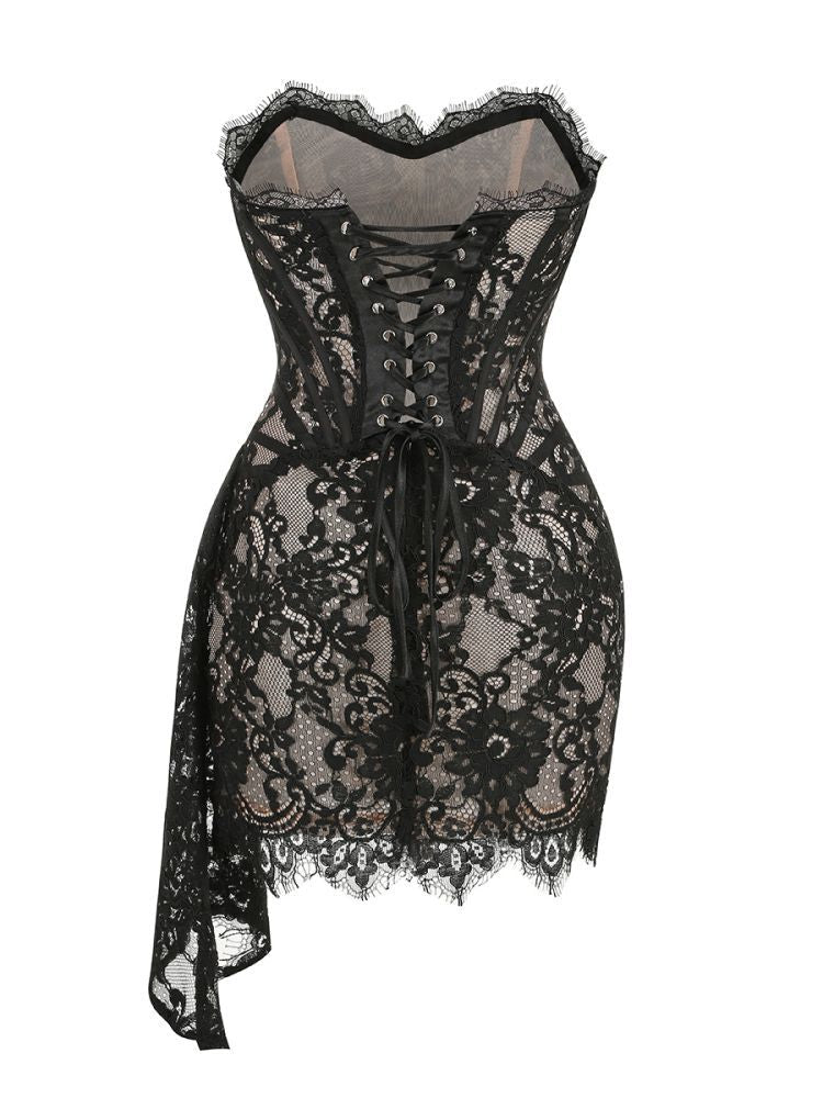 Shirley Lace Strapless Sexy Mini Dress