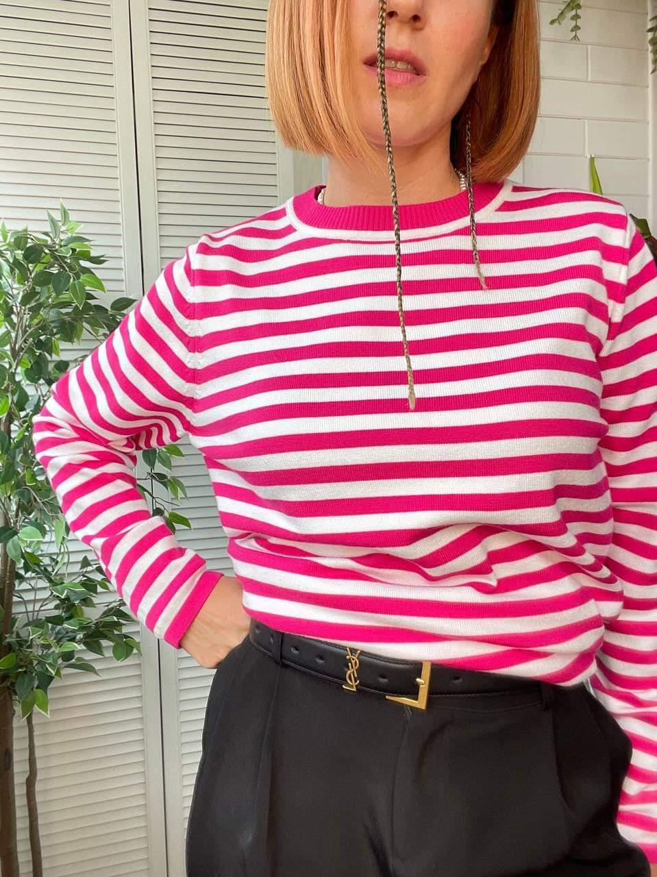 Cheryl Loose Casual Knitted Stripe Women Sweater