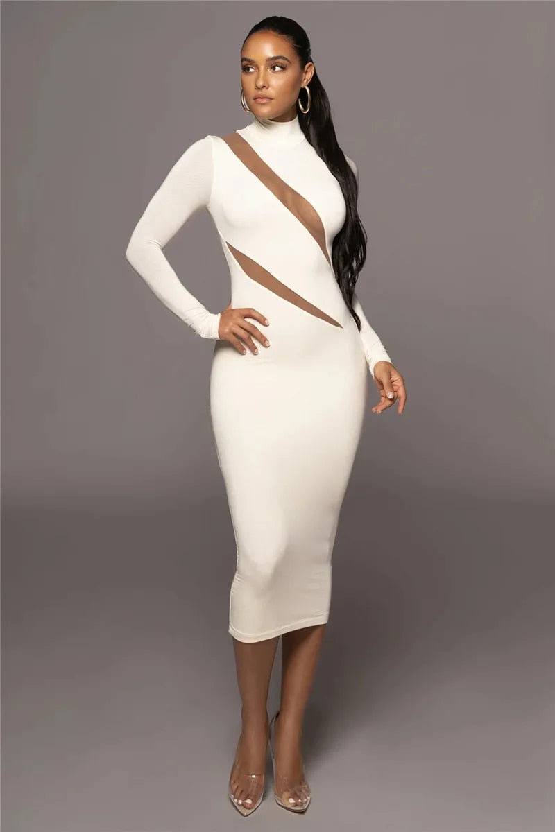 Sue Long Sleeve Bodycon Sexy Maxi Dress