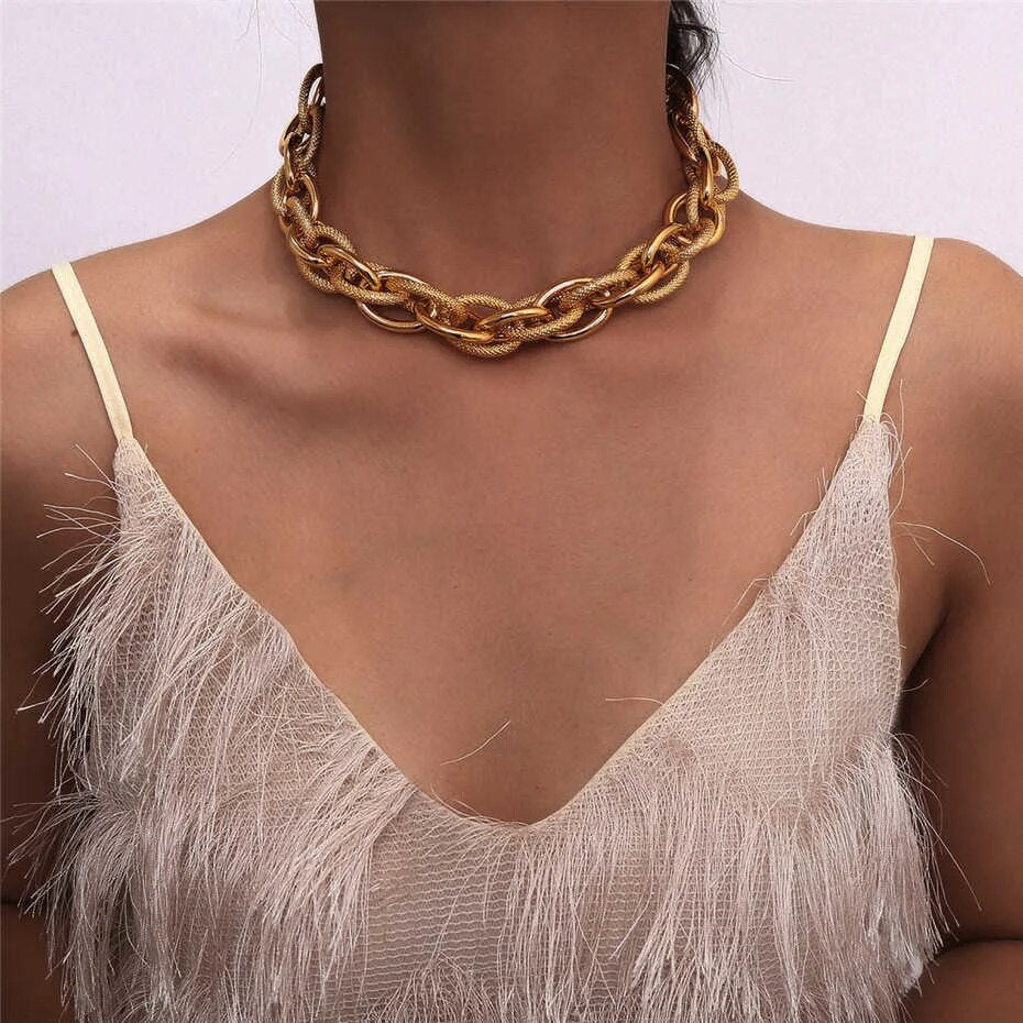 Aimee Punk Lock Choker Necklace