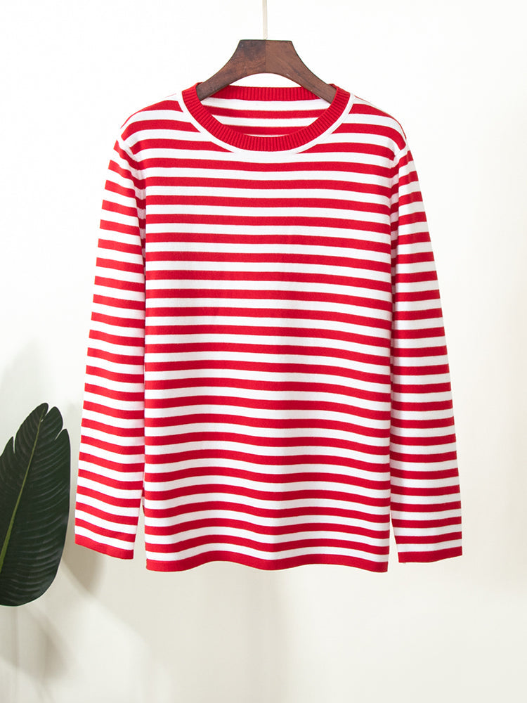 Cheryl Loose Casual Knitted Stripe Women Sweater