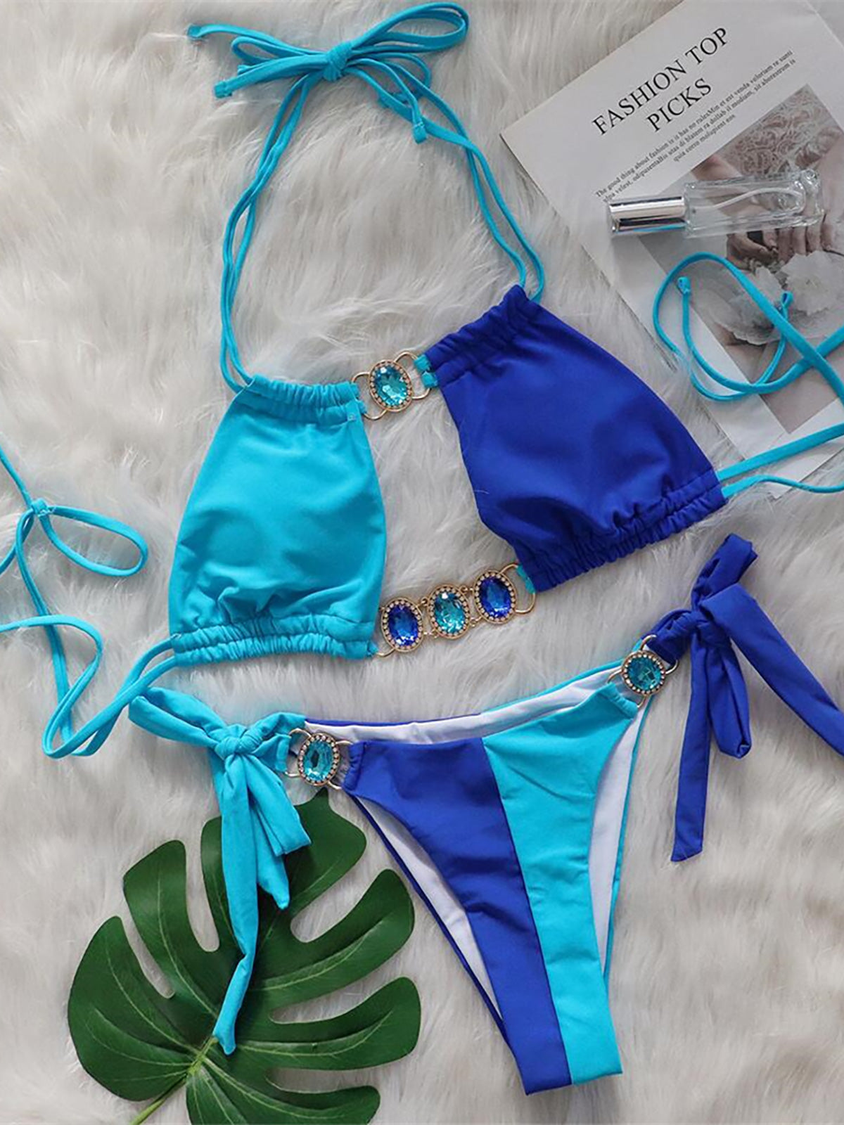 Camille Rhinestones Diamond Splicing Bikini