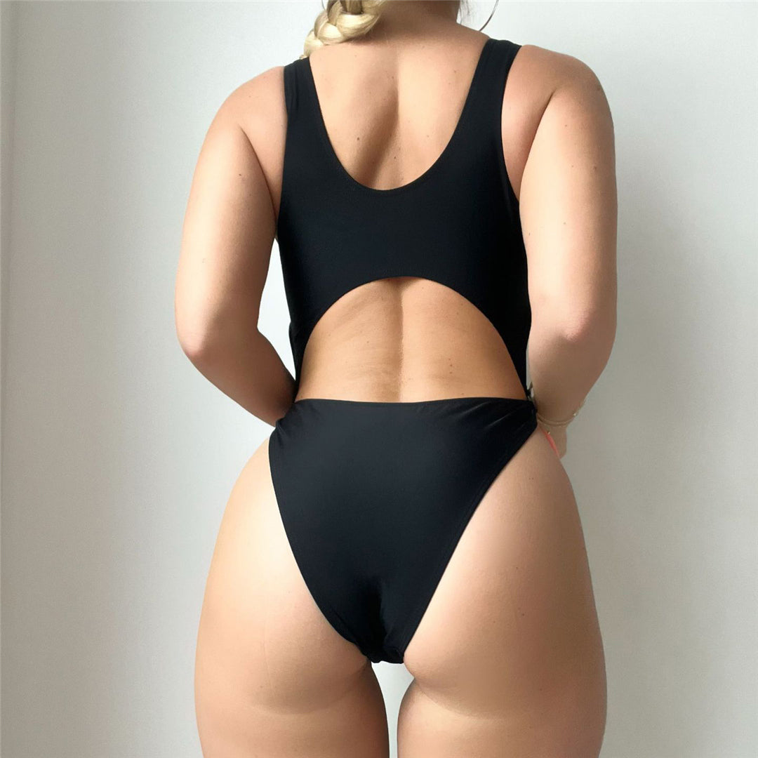 Mandy Ribbon Tummy Cut Out One Piece Swimsuit