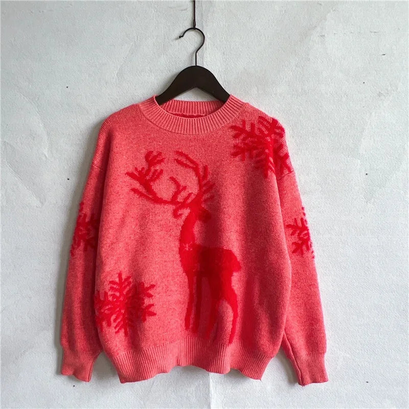 Renee Christmas O-neck Knitted Women Sweater