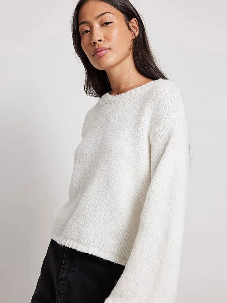 Leah O-neck Back Cut Out Women Sweater