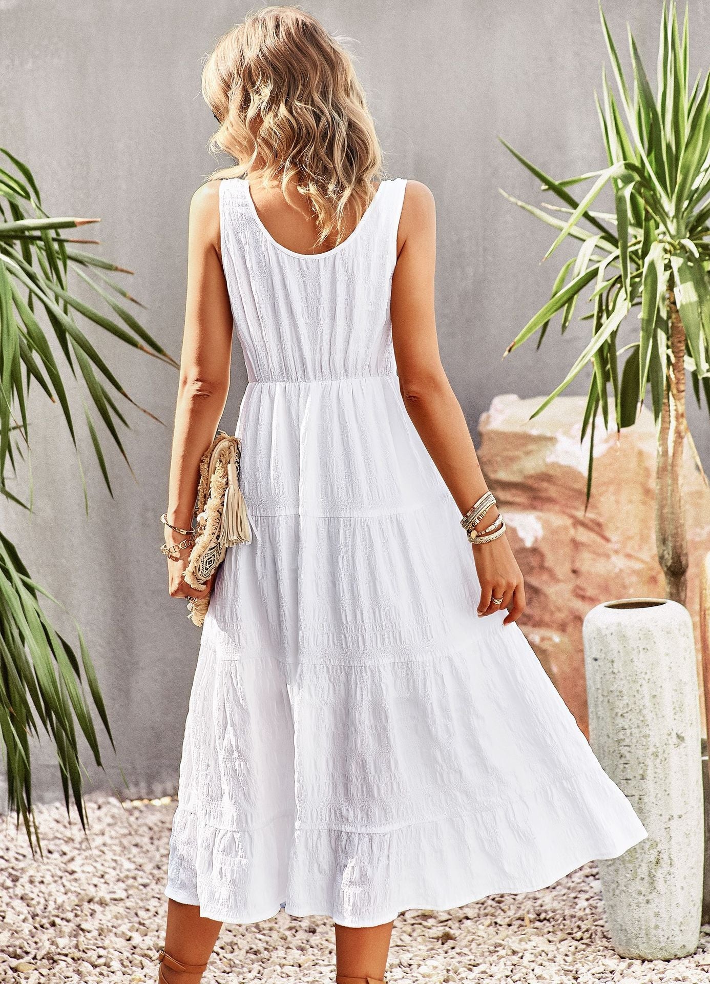 Lillian A-line Sleeveless Summer Midi Dress