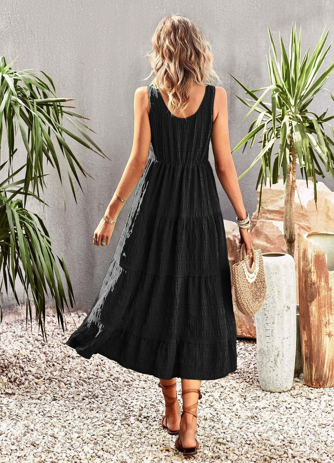 Lillian A-line Sleeveless Summer Midi Dress