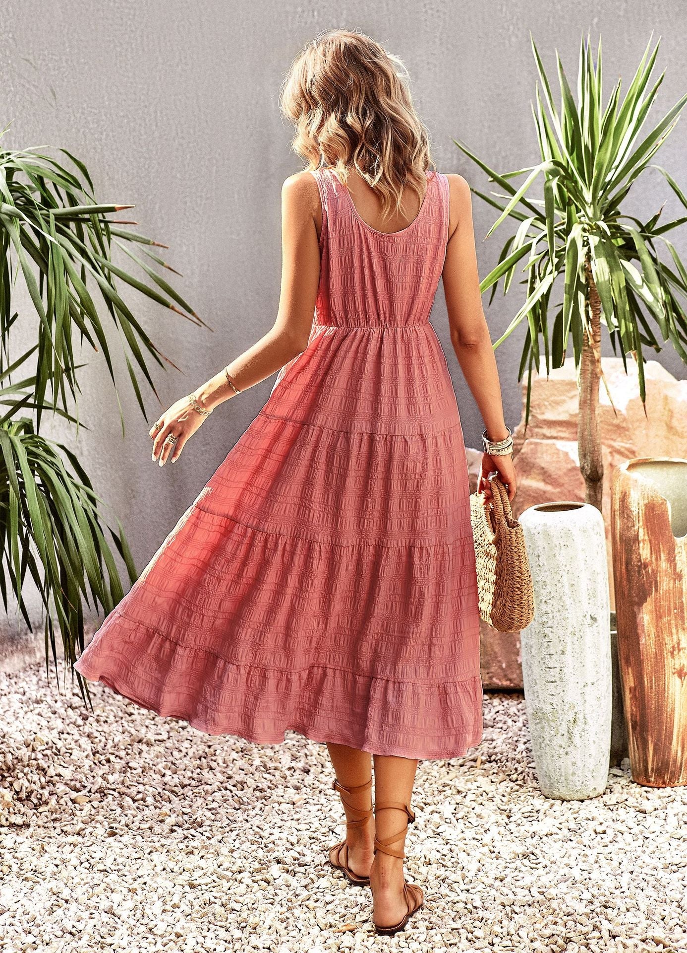 Lillian A-line Sleeveless Summer Midi Dress