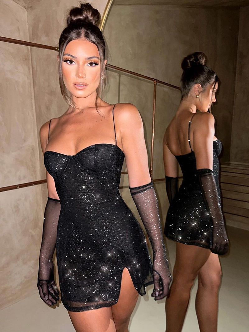 Nicole Glitter Sexy Mini Dress