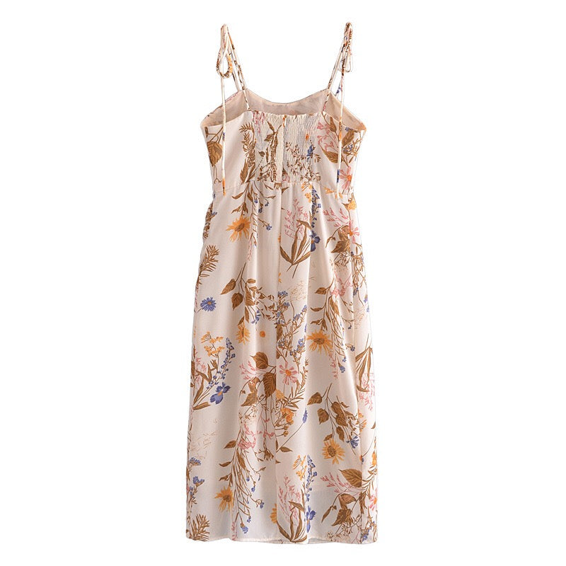 Jenny Vintage Floral Print Midi Dress