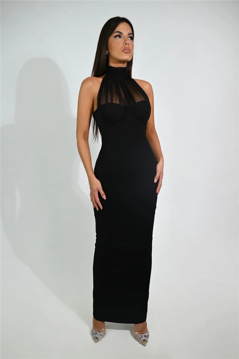 Irma Black Sleeveless Maxi Dress