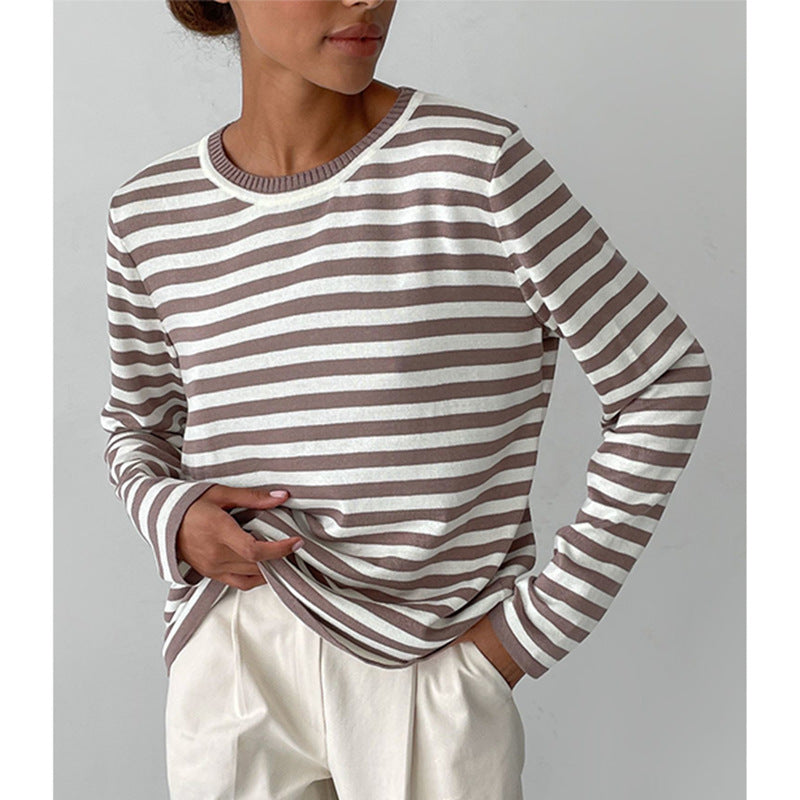 Cheryl Loose Casual Knitted Stripe Women Sweater