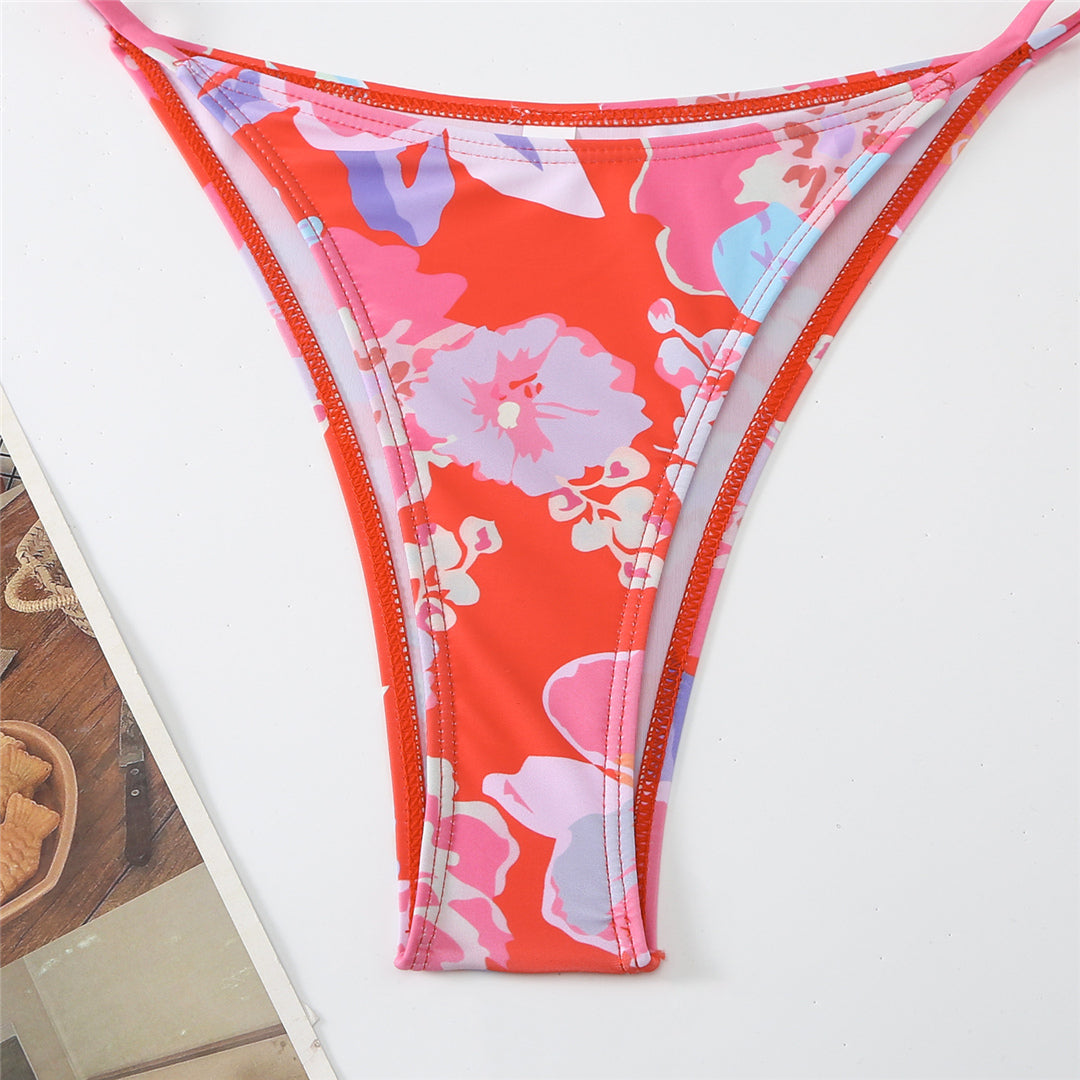 Jean Flowers Floral Brazilian Bikini