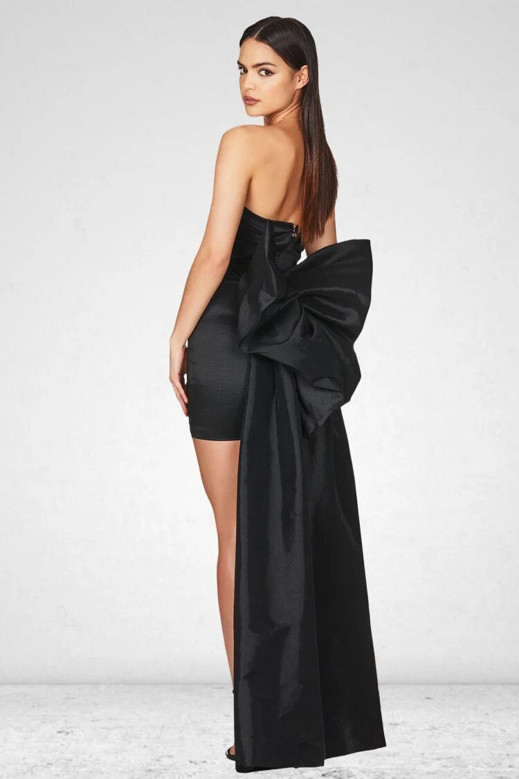 Vanessa Strapless Backless Bow Maxi Dress