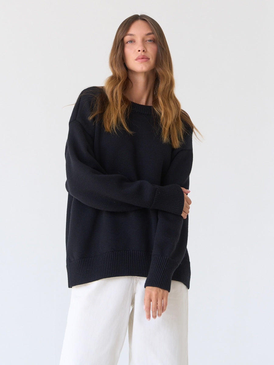 Janice O Neck Oversized Casual Women Sweater